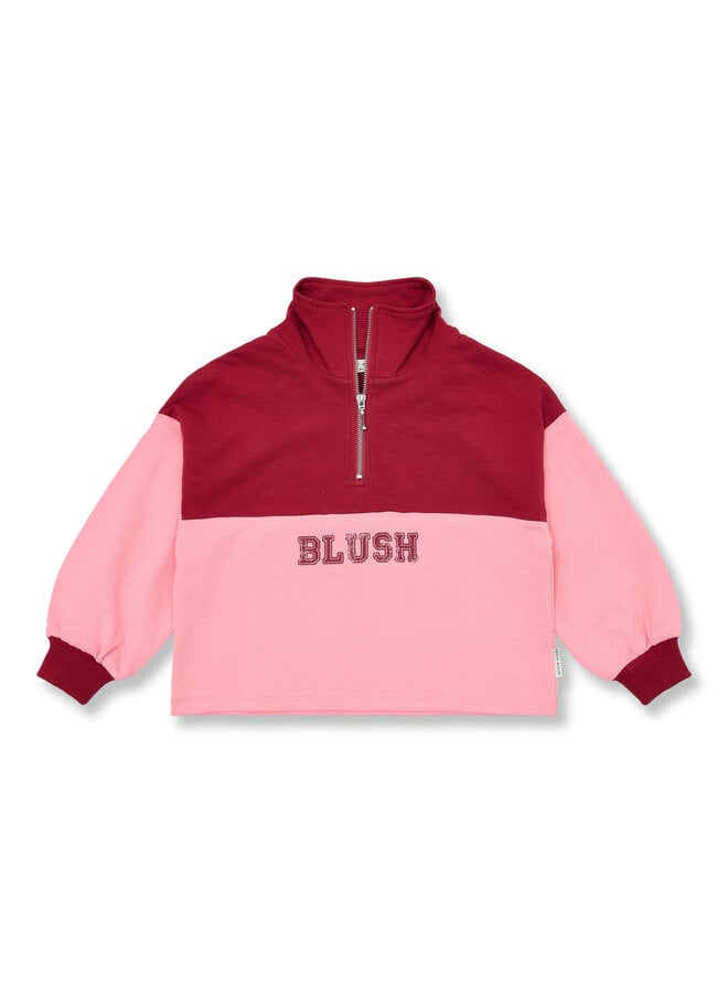 Petit Blush - Zipper sweater blush - Color block