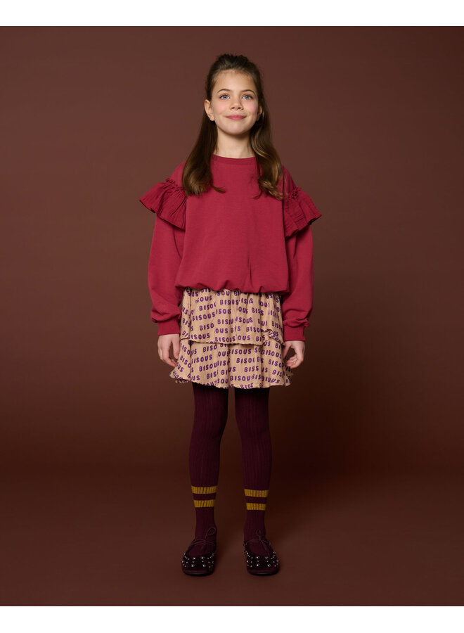 Petit Blush - Mini smock skirt bisous - Cork/Purple