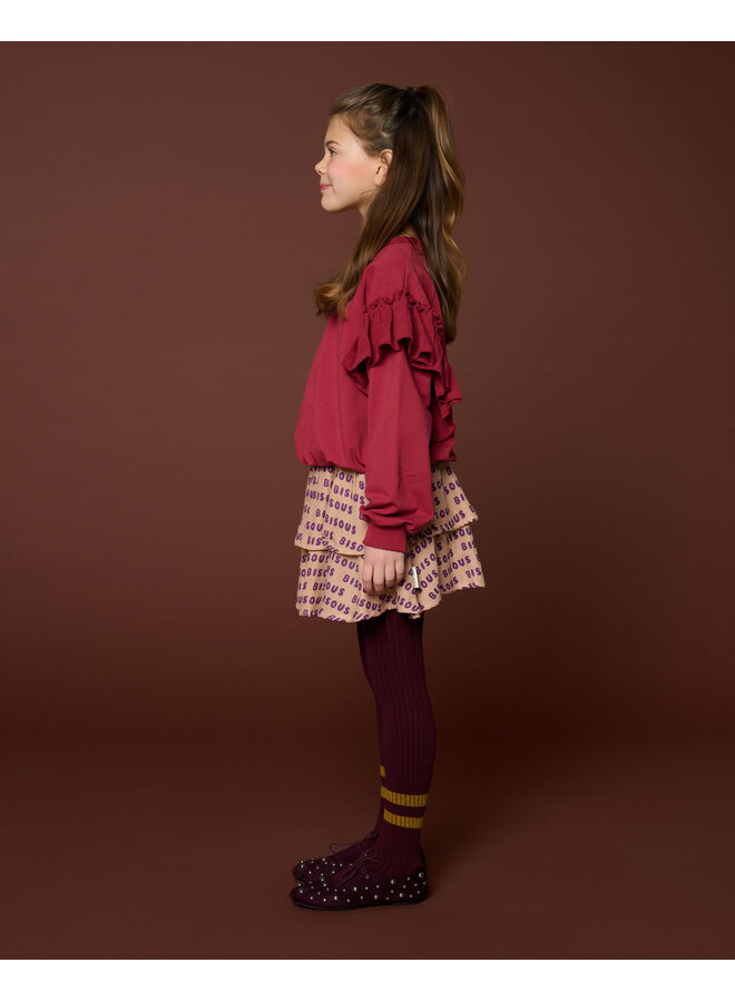 Petit Blush - Mini smock skirt bisous - Cork/Purple