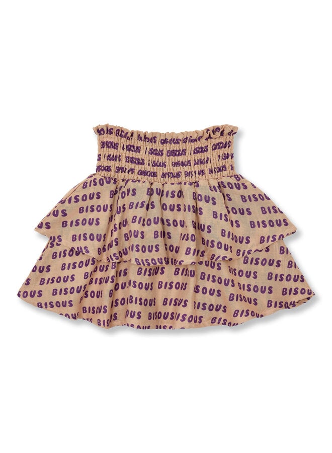 Mini smock skirt bisous - Cork/Purple