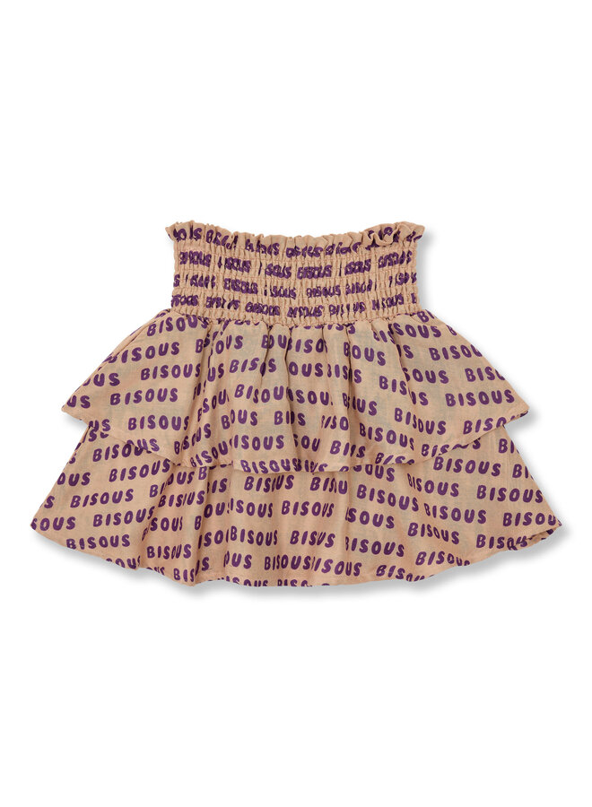 Petit Blush - Mini smock skirt bisous - Cork/Purple
