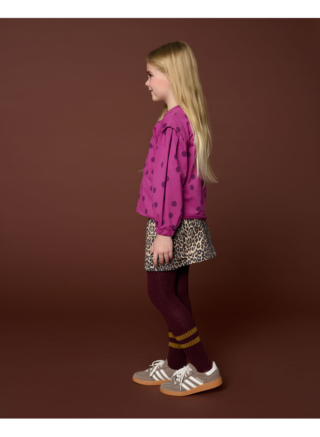 Petit Blush - Denim cargo skirt - Leopard AOP