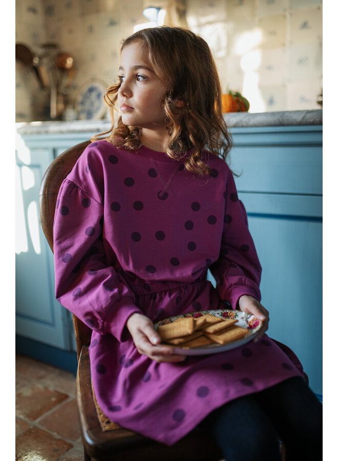 Petit Blush - Skater dress dots - Deep orchid