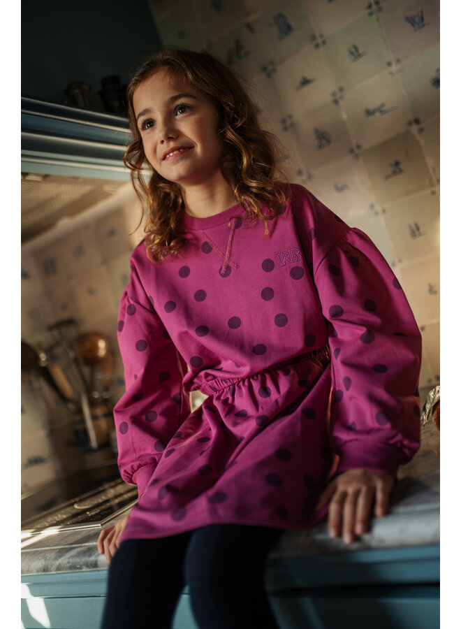 Petit Blush - Skater dress dots - Deep orchid