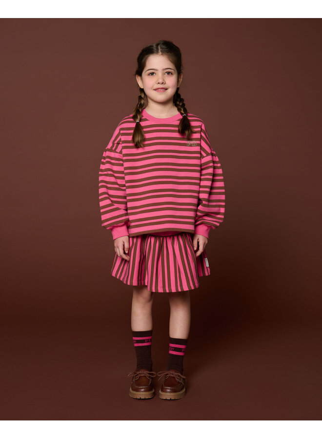 Petit Blush - Mini ruffle skirt - Stripe pink/brown