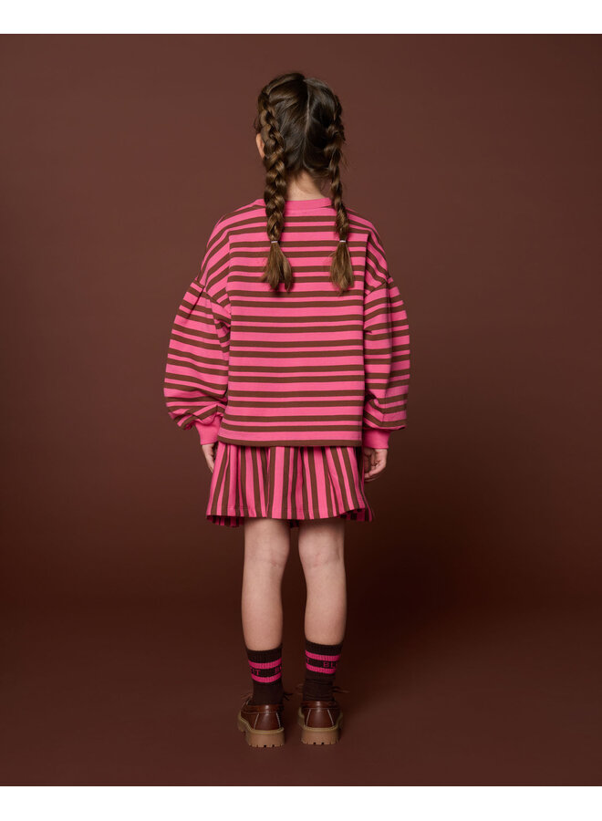 Petit Blush - Mini ruffle skirt - Stripe pink/brown