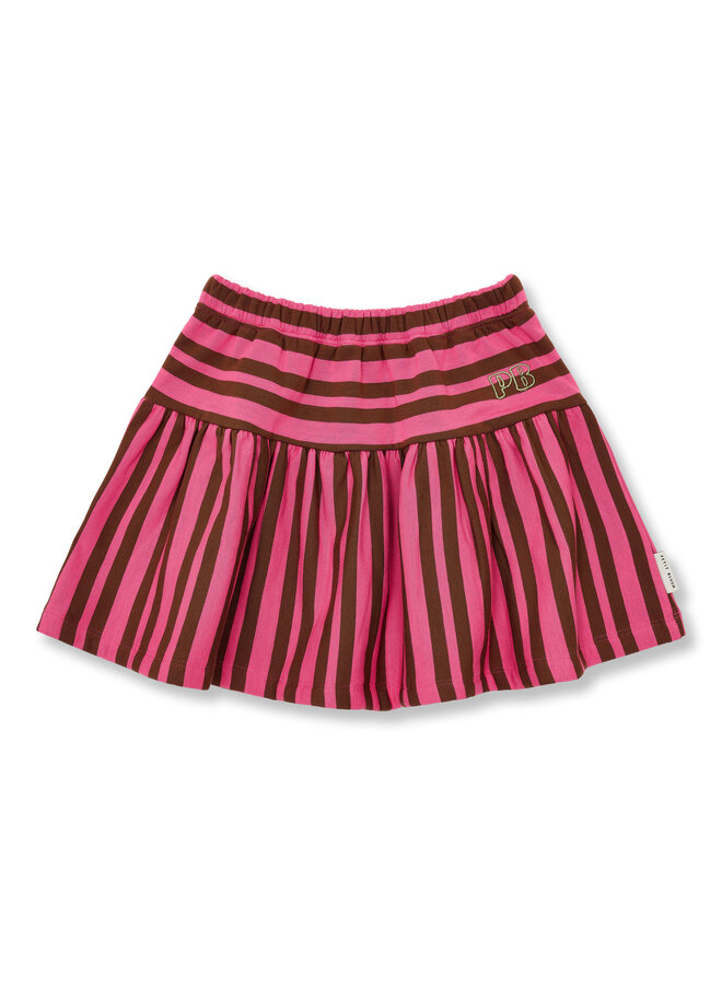 Petit Blush - Mini ruffle skirt - Stripe pink/brown
