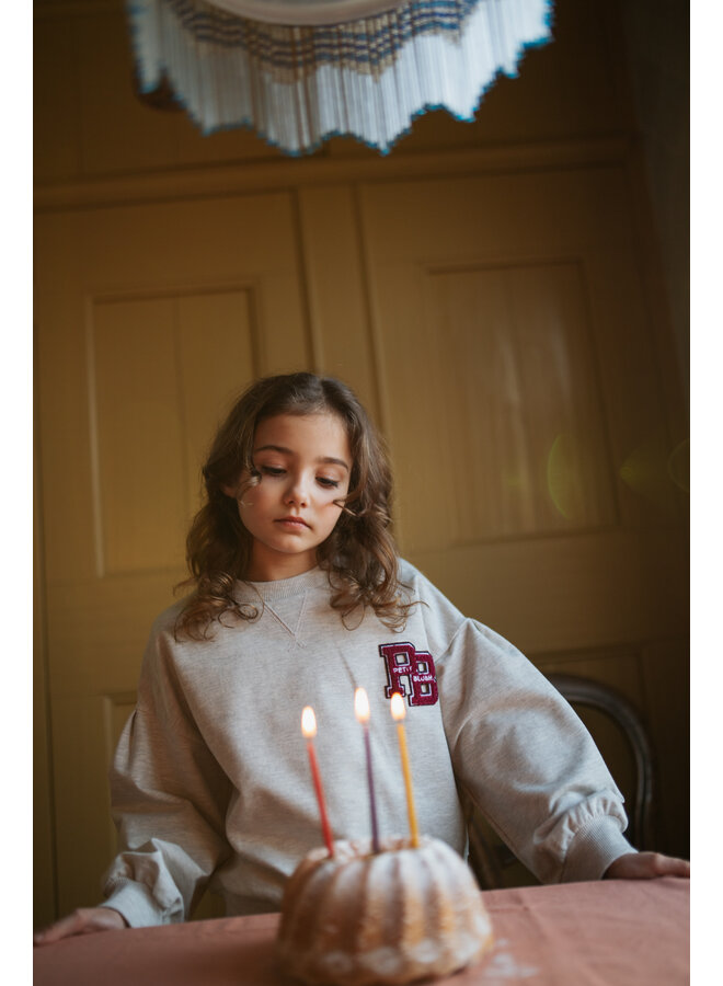 Petit Blush - Easy sweater PB logo - Grey melange