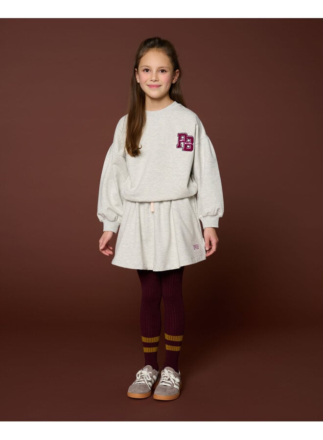 Petit Blush - Easy sweater PB logo - Grey melange