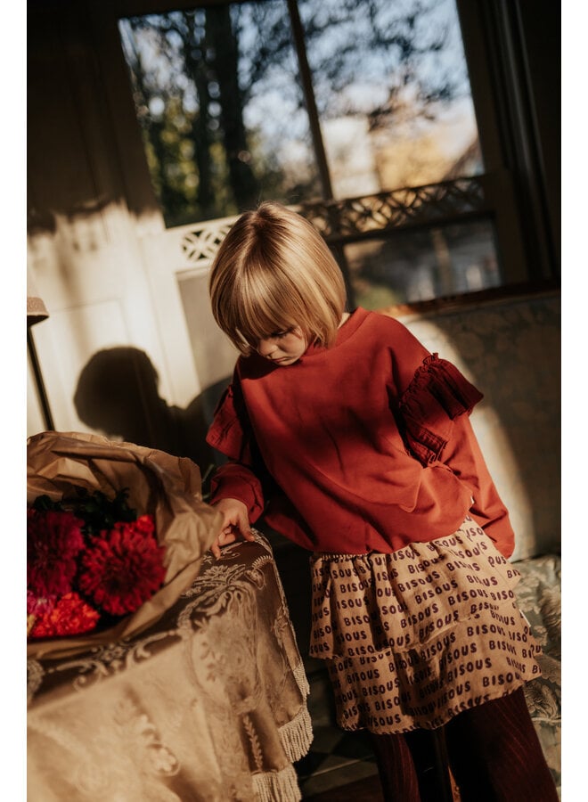 Petit Blush - Sweater ruffles - Garnet