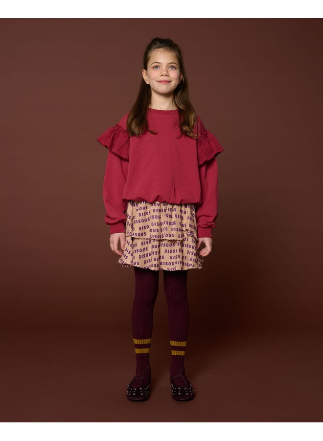Petit Blush - Sweater ruffles - Garnet
