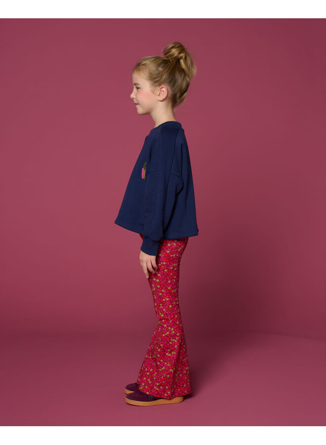 Petit Blush - Bowie flared pants - Winter flower AOP