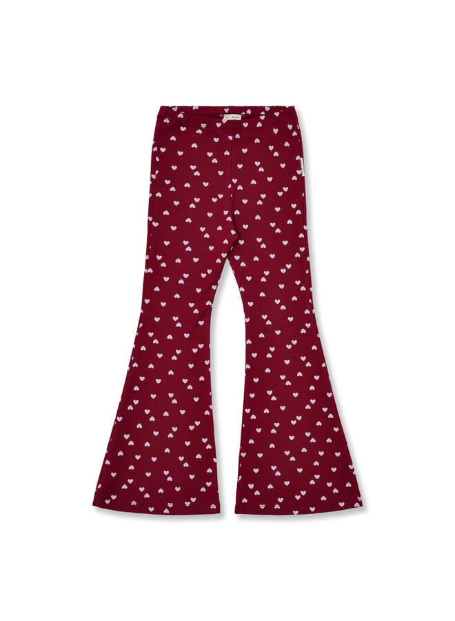 Petit Blush - Bowie flared pants - Hearts AOP