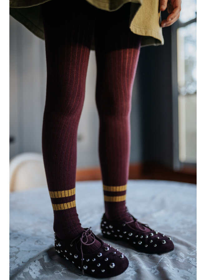 Petit Blush - Tight stripes - Fig/Khaki