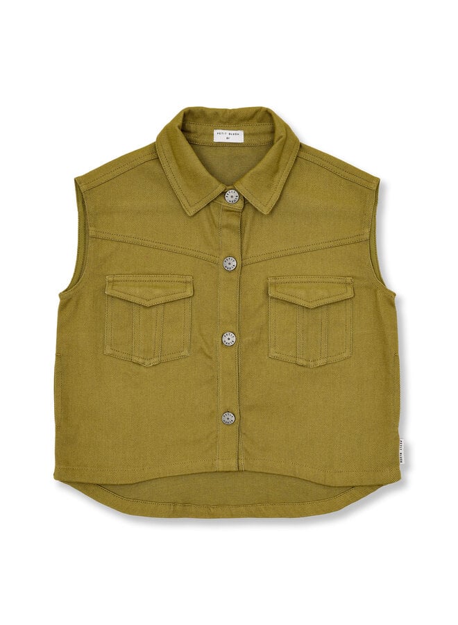 Denim waistcoat - Khaki