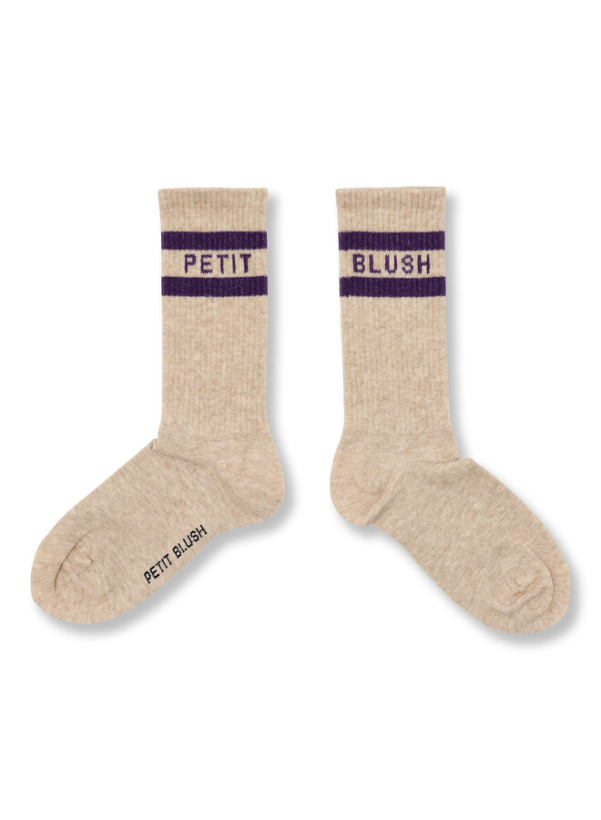 Petit Blush - Sport socks - Beige/Purple