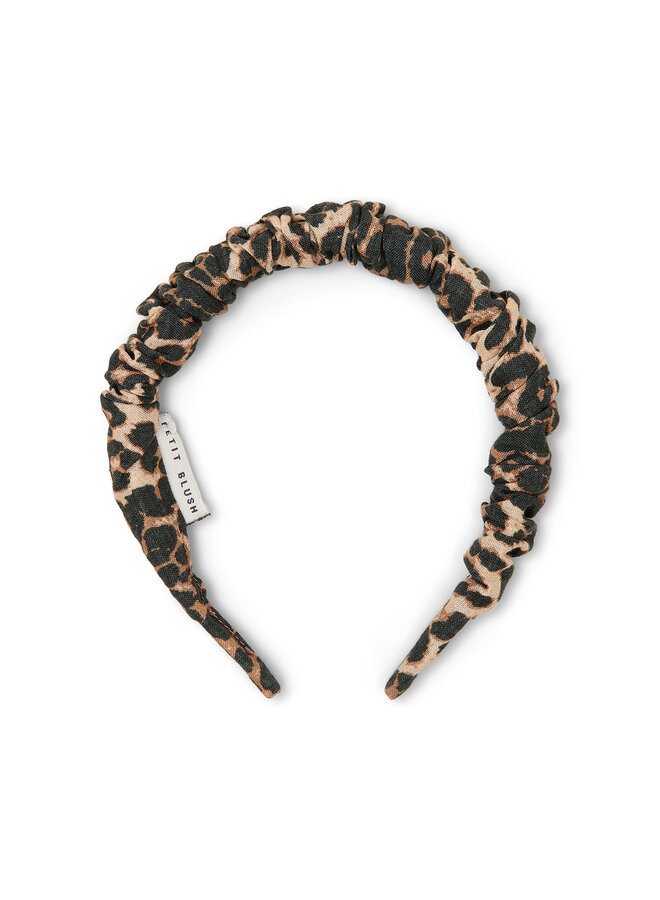 Smocked headband - Leopard AOP
