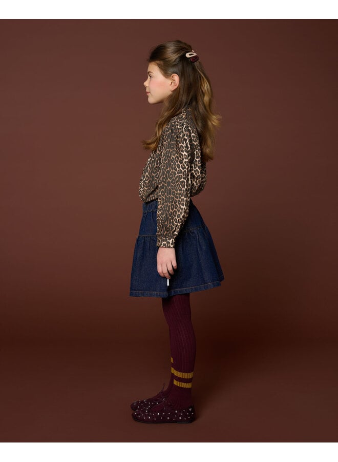 Petit Blush - Collar blouse - Leopard AOP