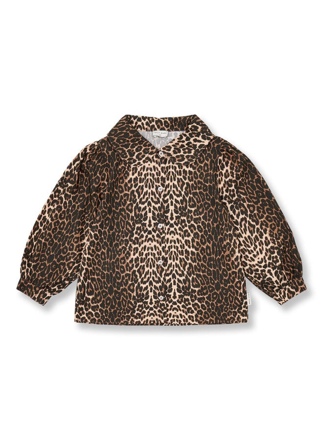 Petit Blush - Collar blouse - Leopard AOP