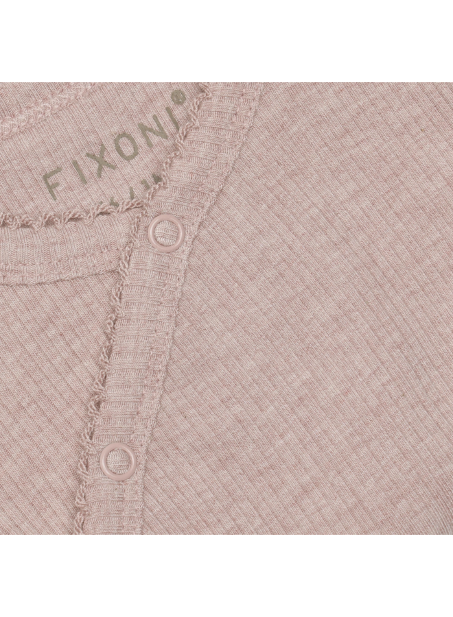 Fixoni - Wrap body ls melange rib - Pale mauve melange