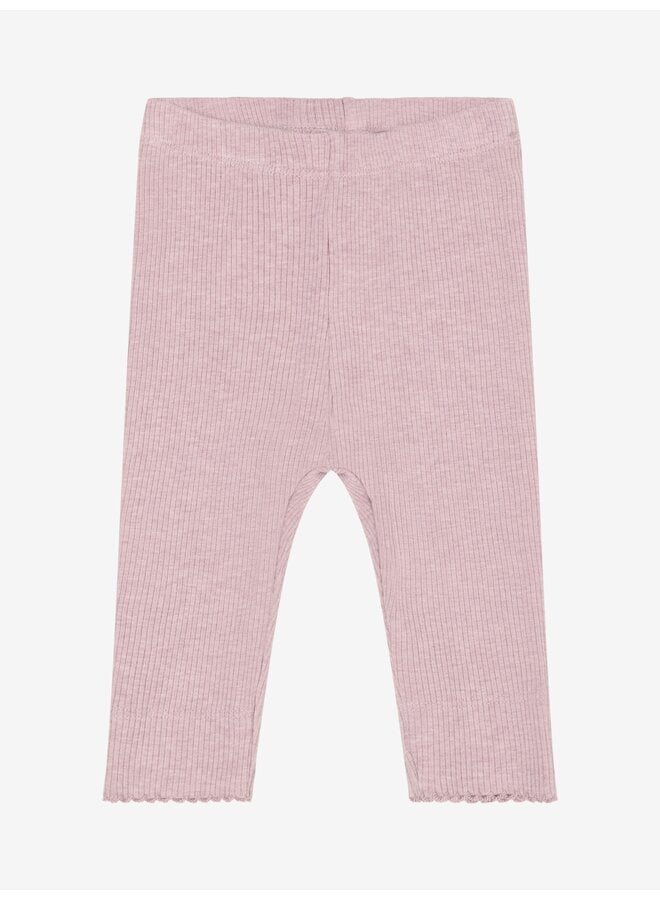 Fixoni - Leggings melange rib - Pale mauve melange