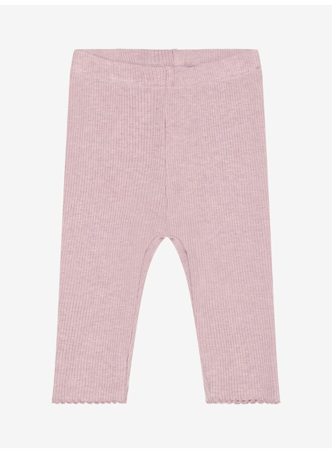Leggings melange rib - Pale mauve melange