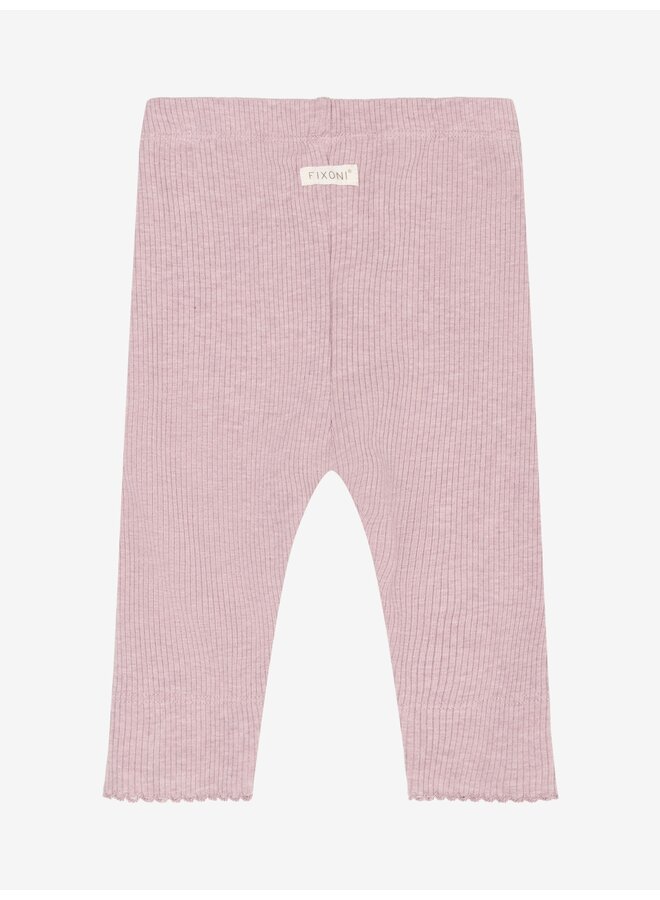 Fixoni - Leggings melange rib - Pale mauve melange