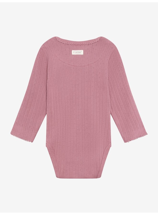 Fixoni - Body ls pointelle - Nostalgia rose