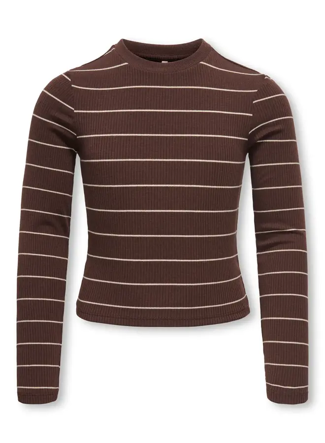 Lupe stripe tee - Chicory coffee/Pumice stone