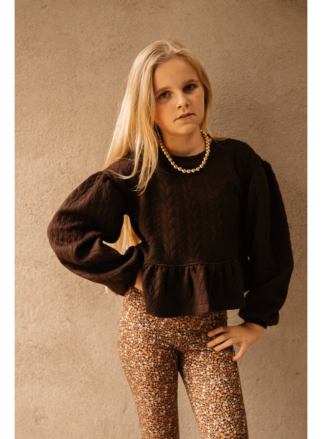 The littlecuties - Flarepants - Wild flowers brown