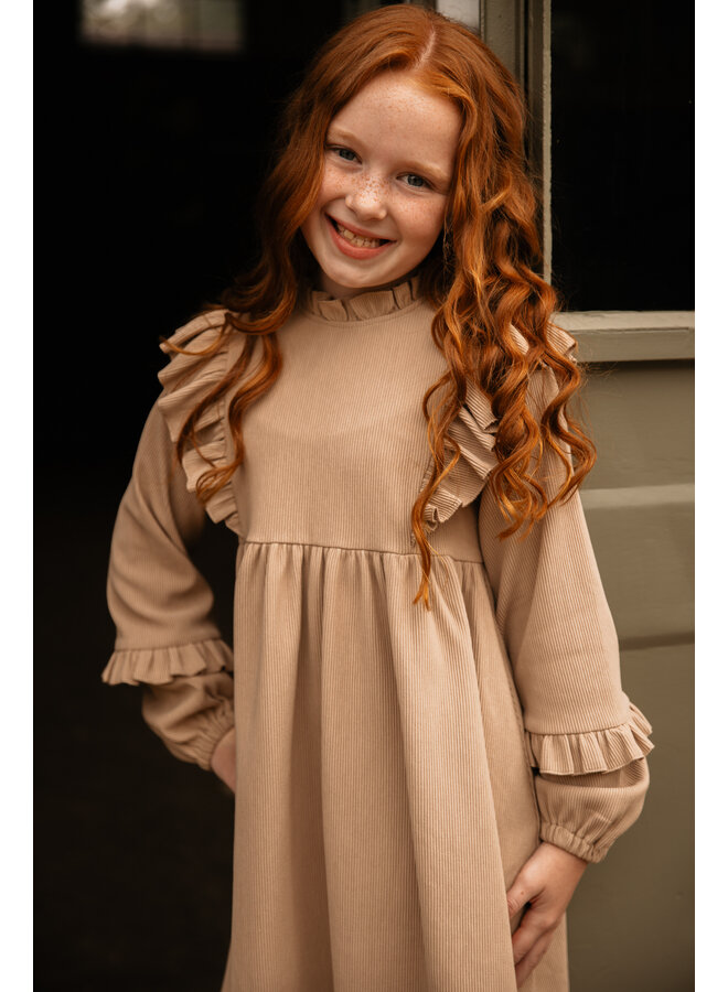 The littlecuties - Dress Delphine - Rib beige