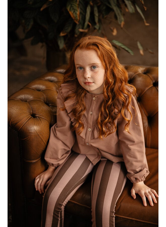 The littlecuties - Flarepants - Chocolate mauve stripes