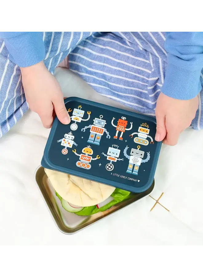 A Little Lovely Company - RVS lunch box - Robots
