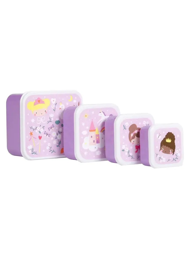 A Little Lovely Company - Lunch & snack box set - Prinsessen