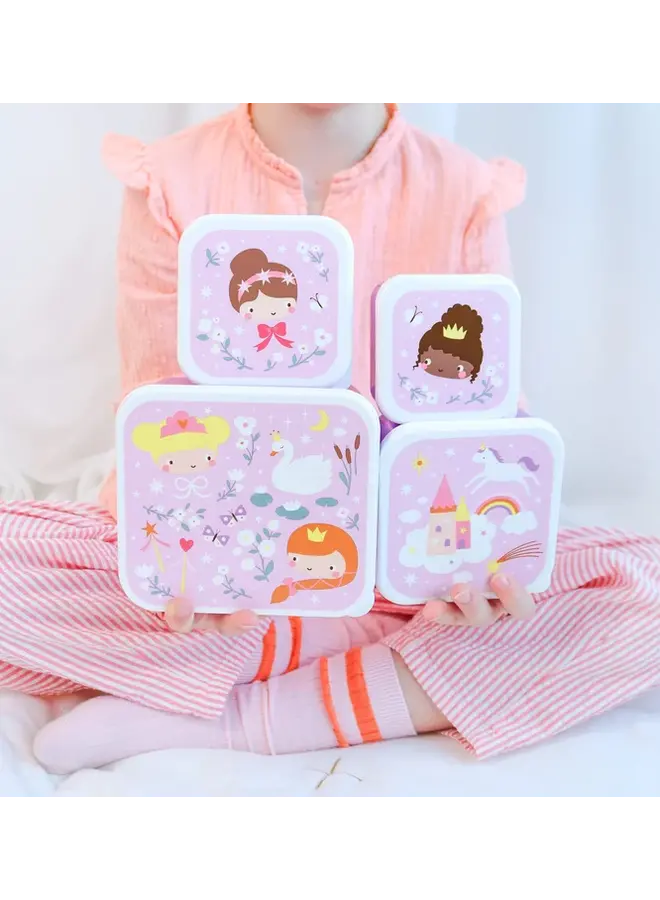 A Little Lovely Company - Lunch & snack box set - Prinsessen