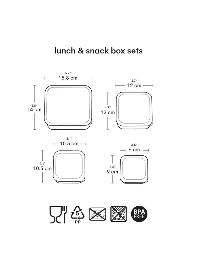 A Little Lovely Company - Lunch & snack box set - Robots