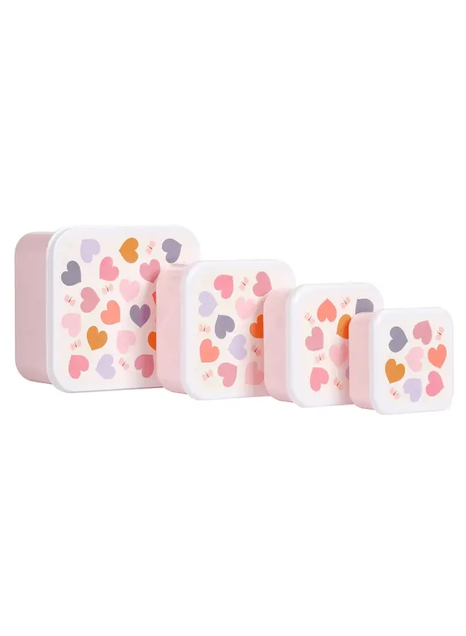 A Little Lovely Company - Lunch & snack box set - Hartjes