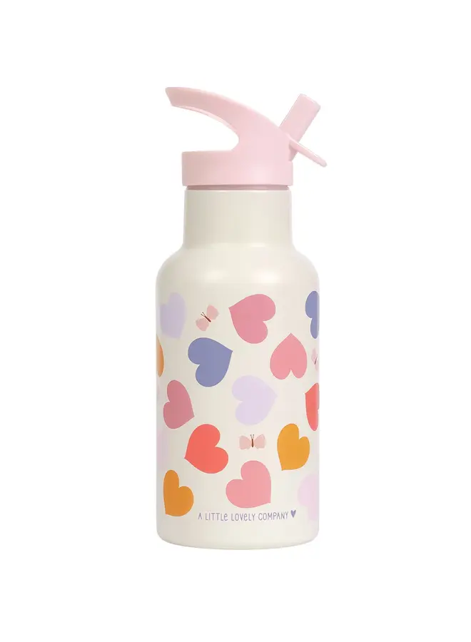 A Little Lovely Company - RVS drinkfles - Hartjes