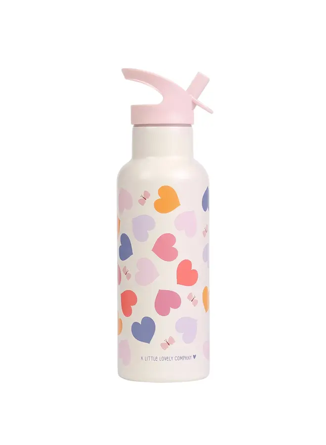A Little Lovely Company - XL RVS drinkfles - Hartjes