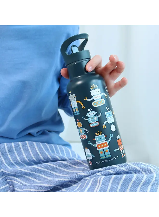 A Little Lovely Company - XL RVS drinkfles - Robots