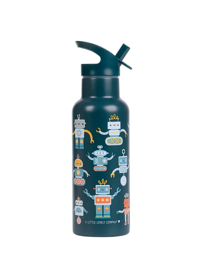 A Little Lovely Company - XL RVS drinkfles - Robots