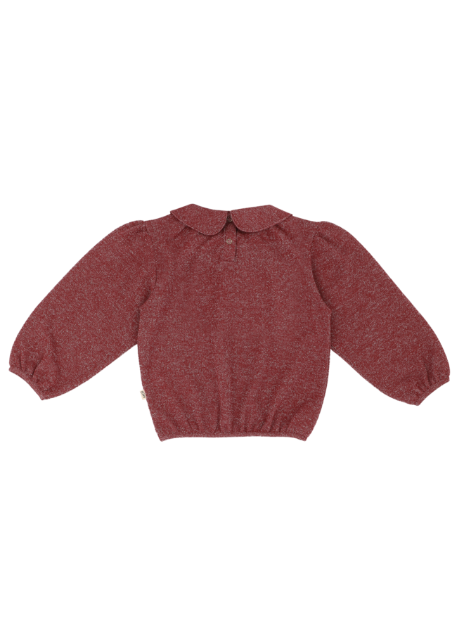 House of Jamie - Puff balloon collar jumper - Ruby sparkle