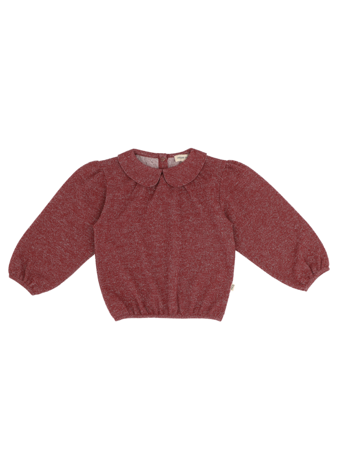 Puff balloon collar jumper - Ruby sparkle