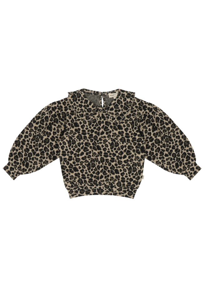 Balloon collar sweater - Leopard moonlight