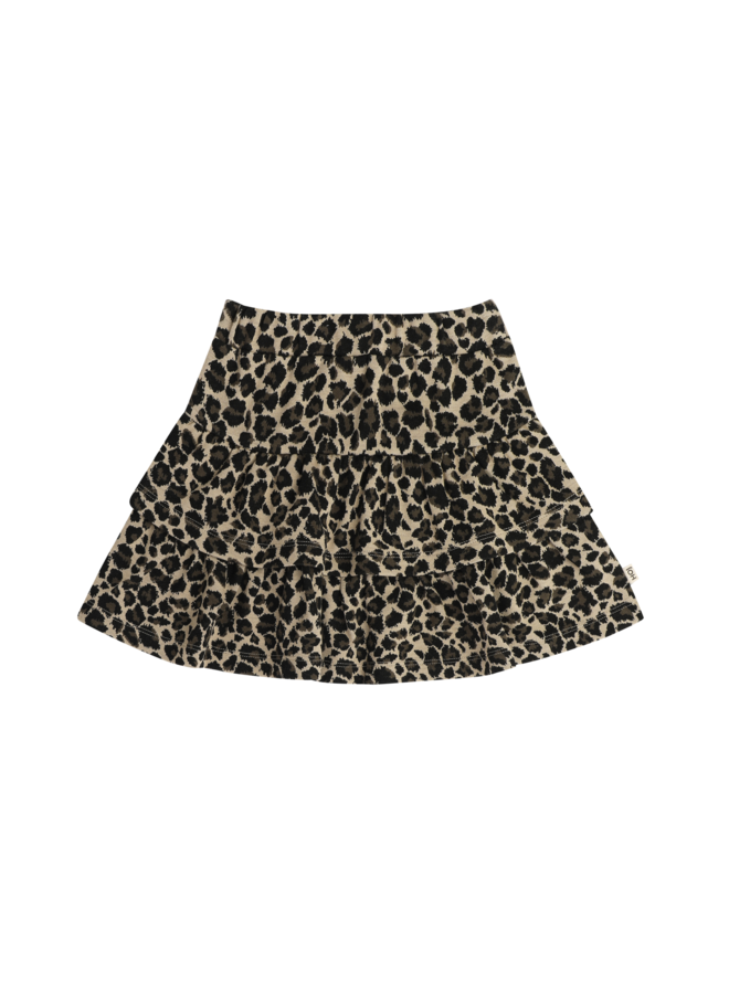 Ruffled skirt - Leopard moonlight