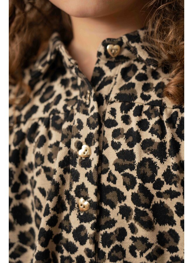 House of Jamie - Shirt collar dress - Leopard moonlight