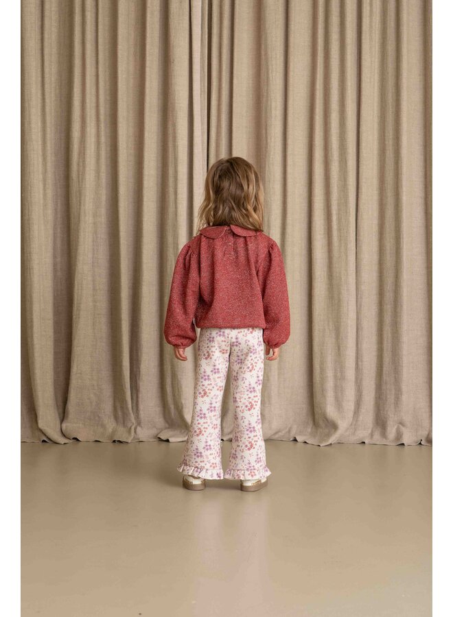 House of Jamie - Puff balloon collar jumper - Ruby sparkle