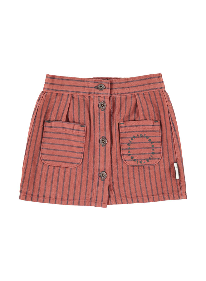 Piupiuchick - Short skirt - Bordeaux w/ black stripes