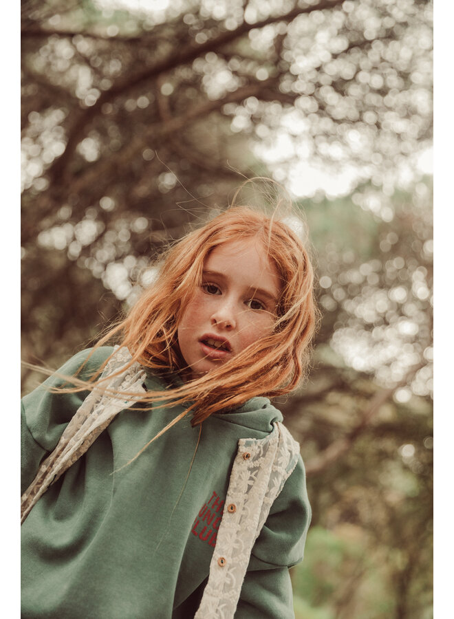 Piupiuchick - Hoodie - Green w/ apple print