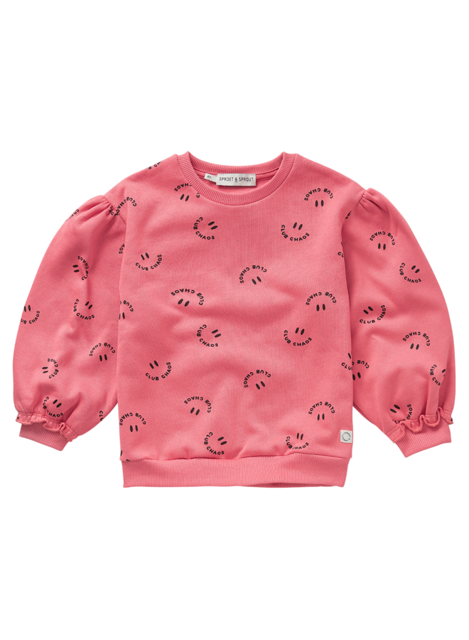 Sweatshirt club chaos print pink - Bloom